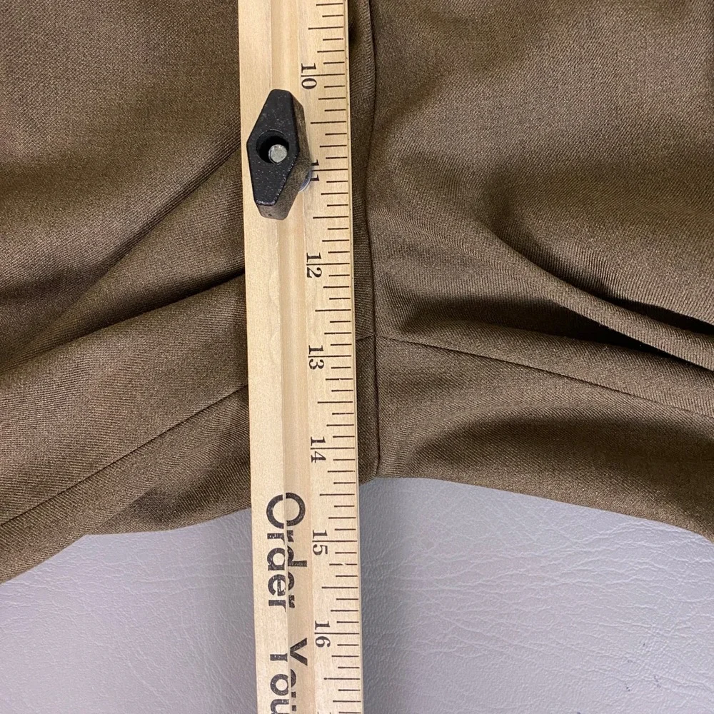 Croft & Barrow Dress Pants Men's 40x30 Brown Pleated Cuffed Trousers Business‎